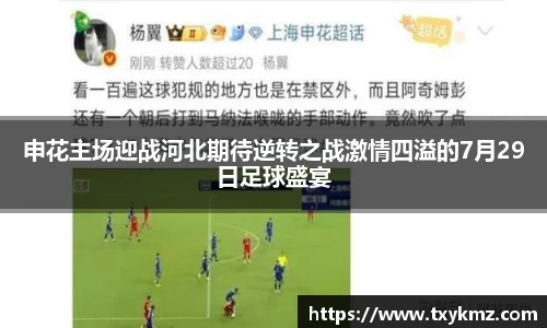 申花主场迎战河北期待逆转之战激情四溢的7月29日足球盛宴